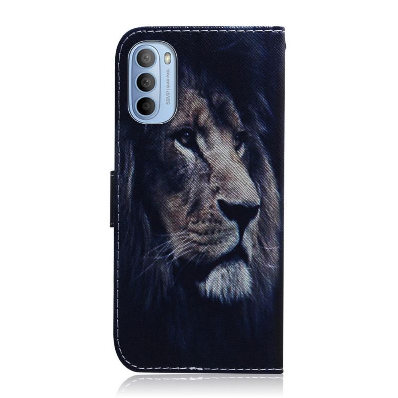 Læder Cover Moto G41 / G31 Drømme-løve