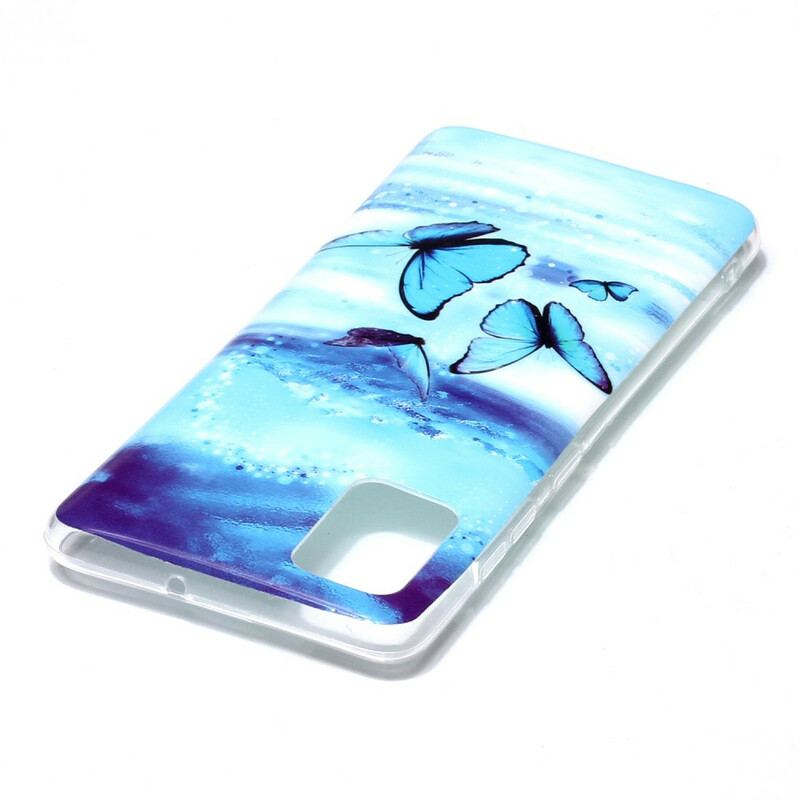 Cover Samsung Galaxy A51 Fluorescerende Sommerfugle-serien