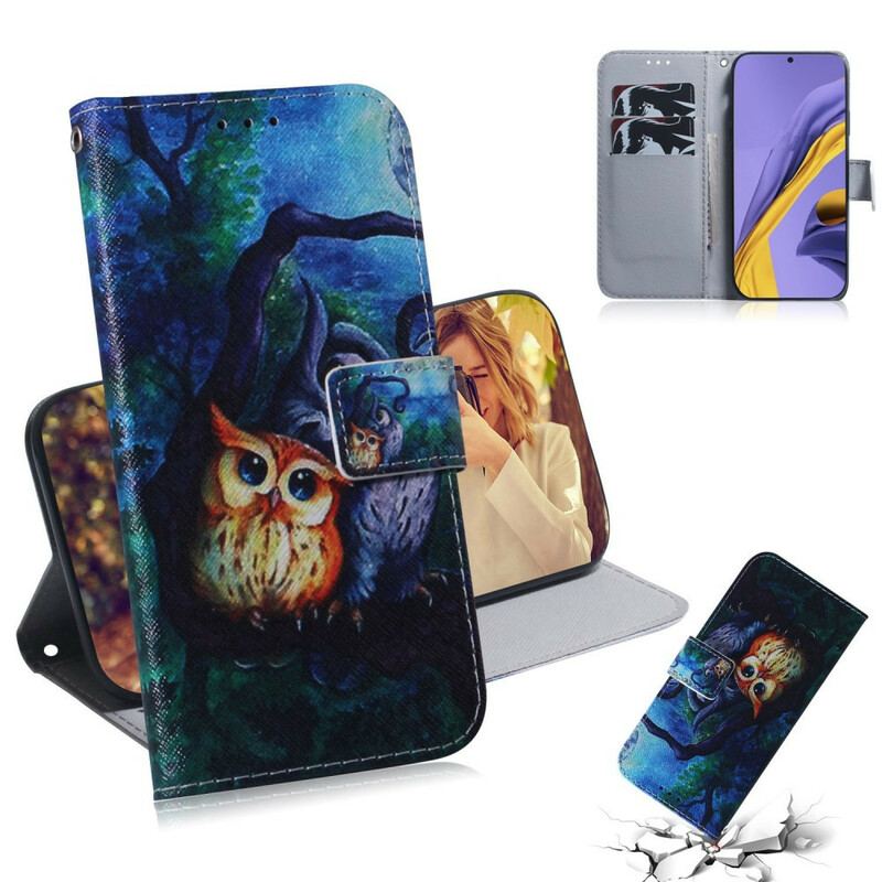 Flip Cover Samsung Galaxy A51 Maleri Af Ugler