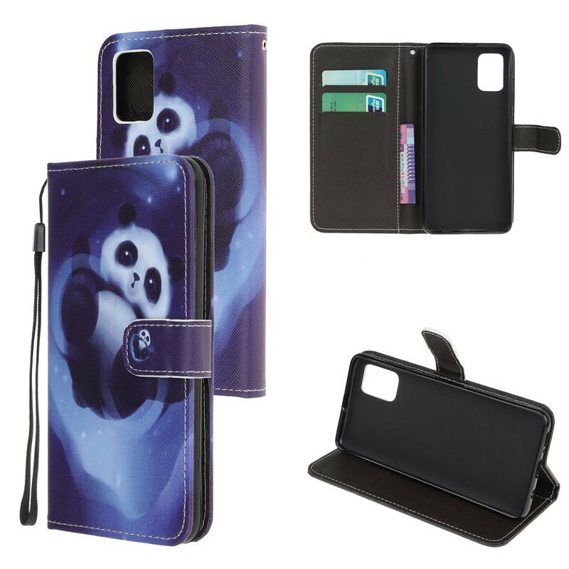 Flip Cover Samsung Galaxy A51 Med Snor Panda Space Med Snor