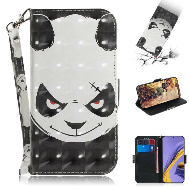 Flip Cover Samsung Galaxy A51 Med Snor Vred Panda Med Snor