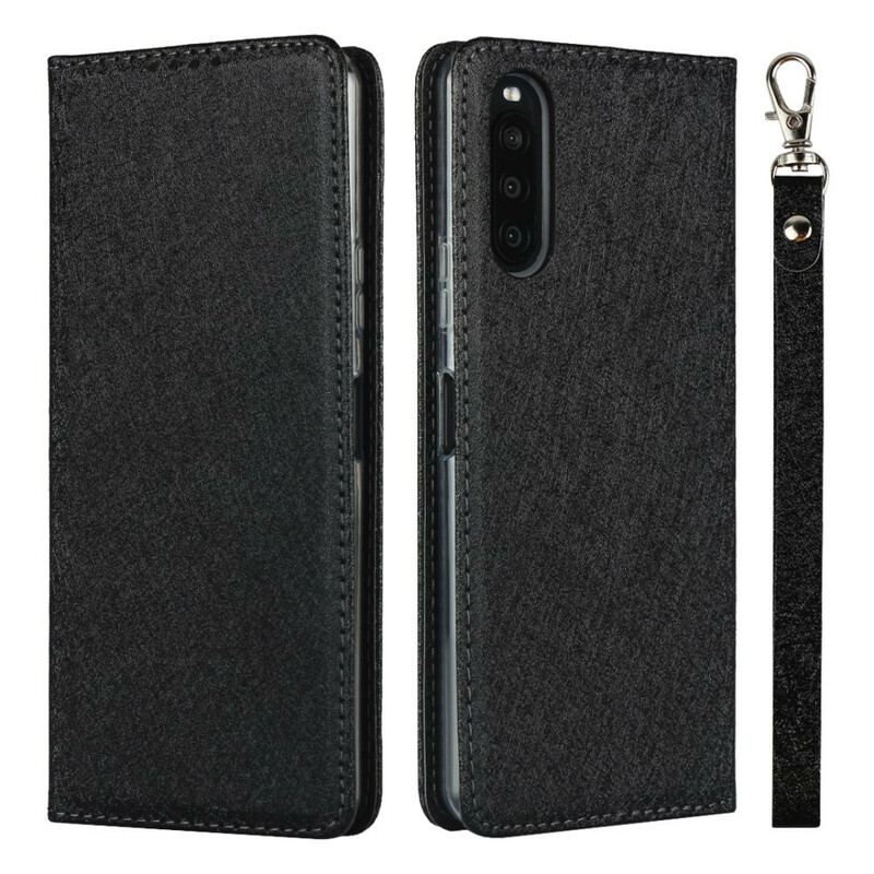 Cover Sony Xperia 10 II Flip Cover Blødt Læderstil Med Rem