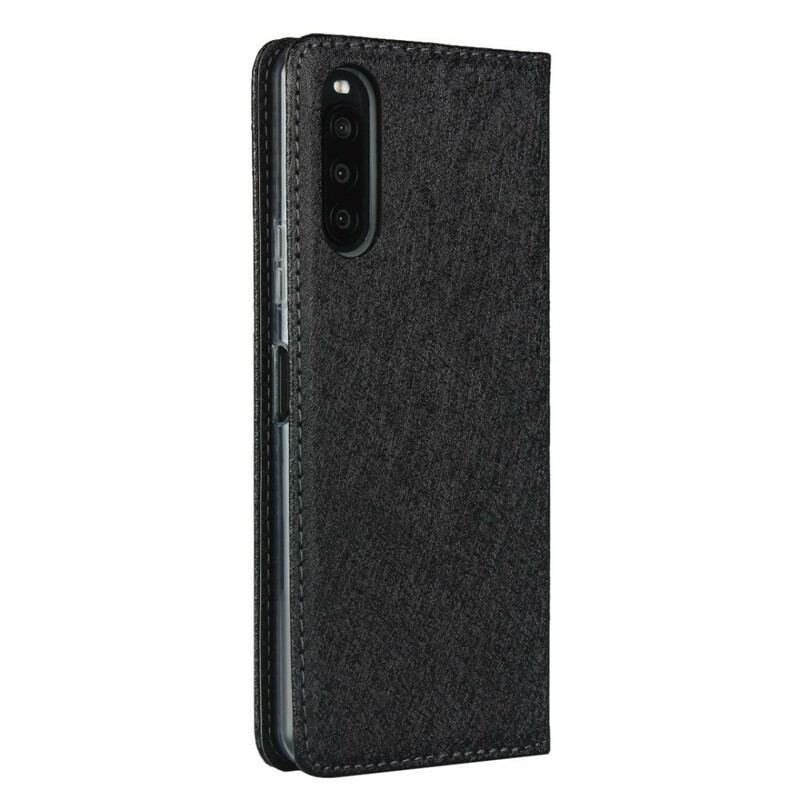 Cover Sony Xperia 10 II Flip Cover Blødt Læderstil Med Rem