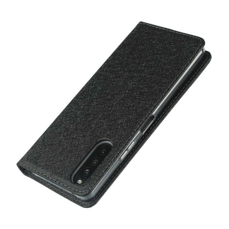 Cover Sony Xperia 10 II Flip Cover Blødt Læderstil Med Rem