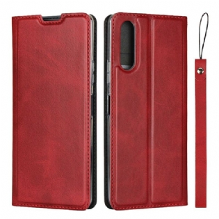 Cover Sony Xperia 10 II Flip Cover Kunstlæder Med Rem