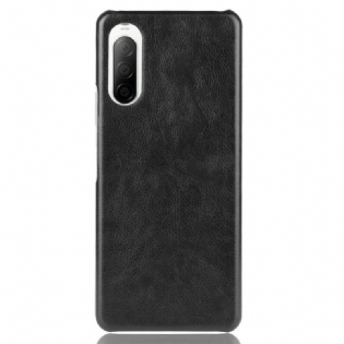 Cover Sony Xperia 10 II Litchi Læder Effekt